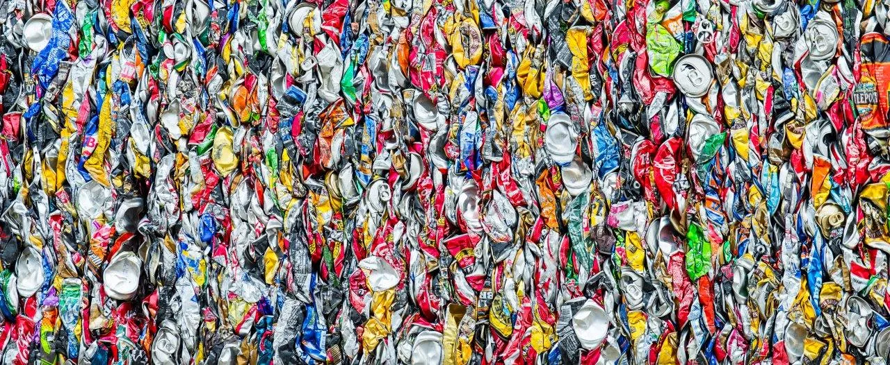 Baled scrap metal at the Resource Recycling yard