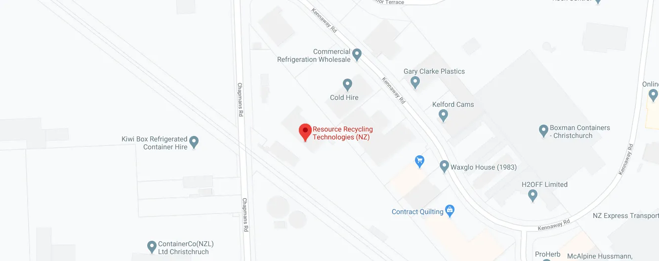 Map showing Resource Recycling Technologies (NZ) at 62 Chapmans Road, Woolston, Christchurch