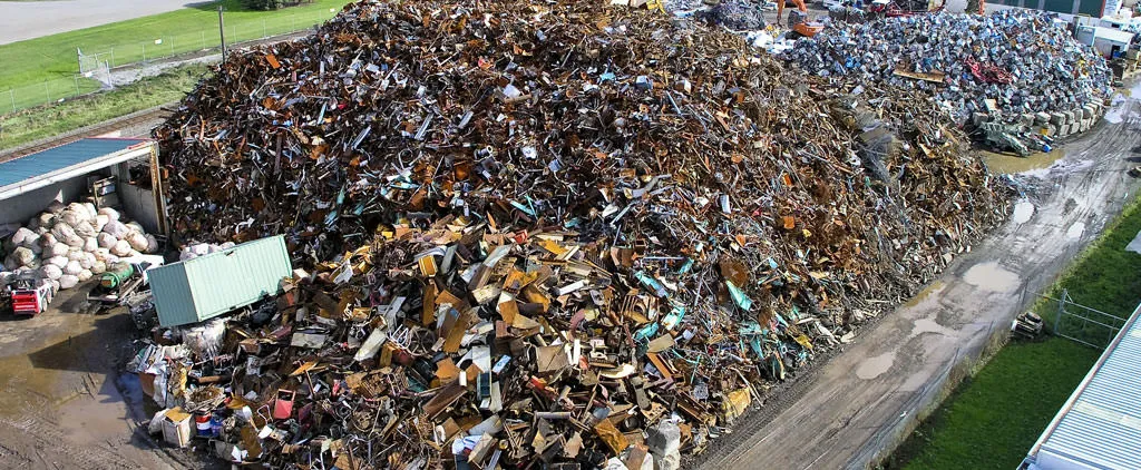 Scrap metal in the Resource Recycling yard